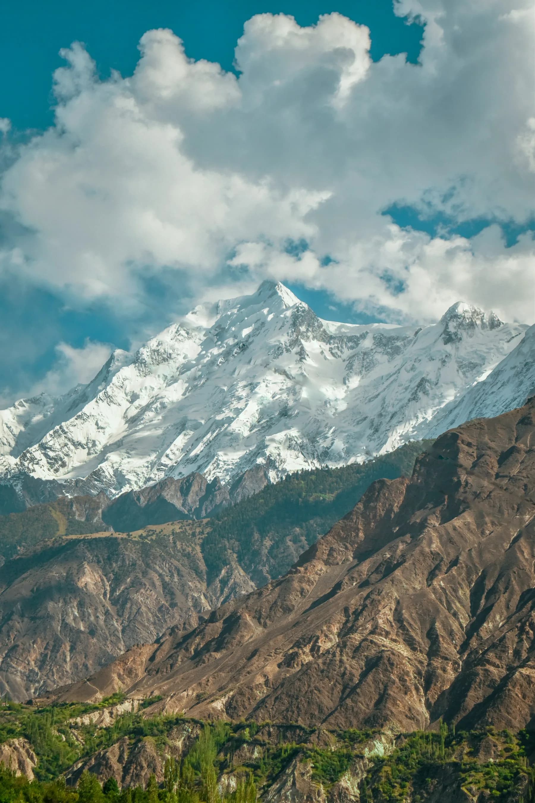 Snow-covered peaks above the Hunza Valley.